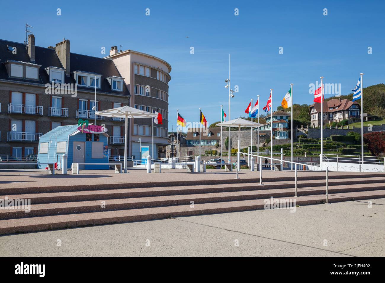 Market place at Saint-Valery-en-Caux, Normandië, France, Europe. Photo V.D. Stock Photo