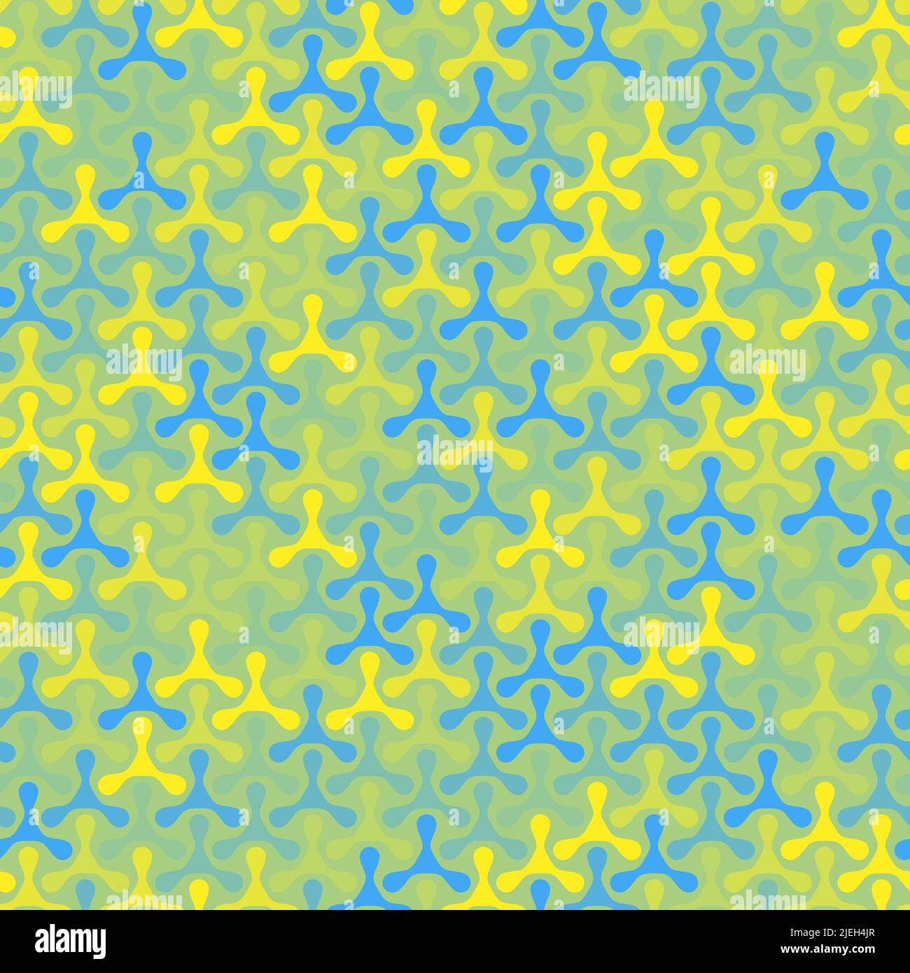 Modern seamless pattern of colored triplex geometric shape on dark Stock Vector