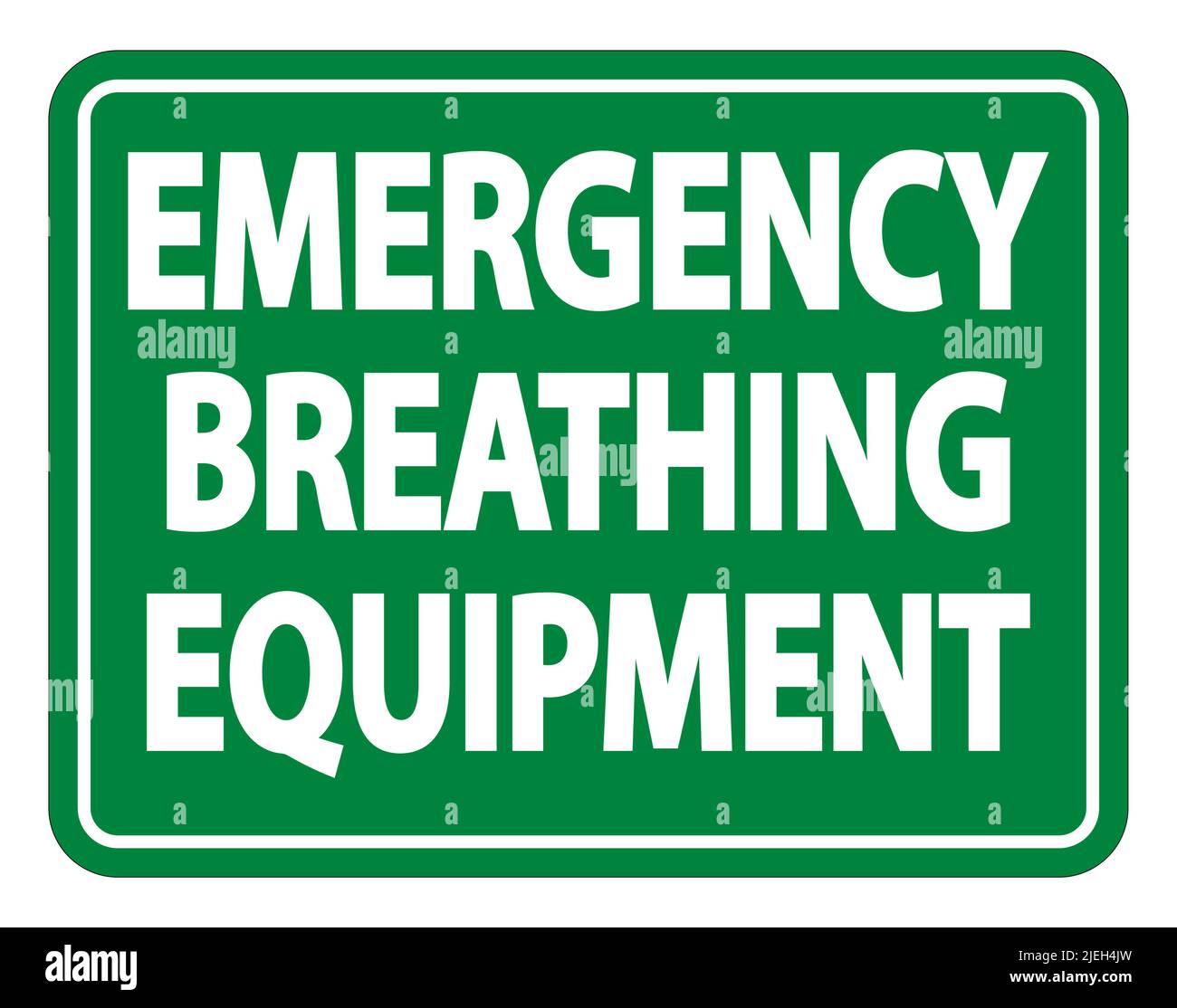 Emergency Breathing Equipment Sign on white background Stock Vector