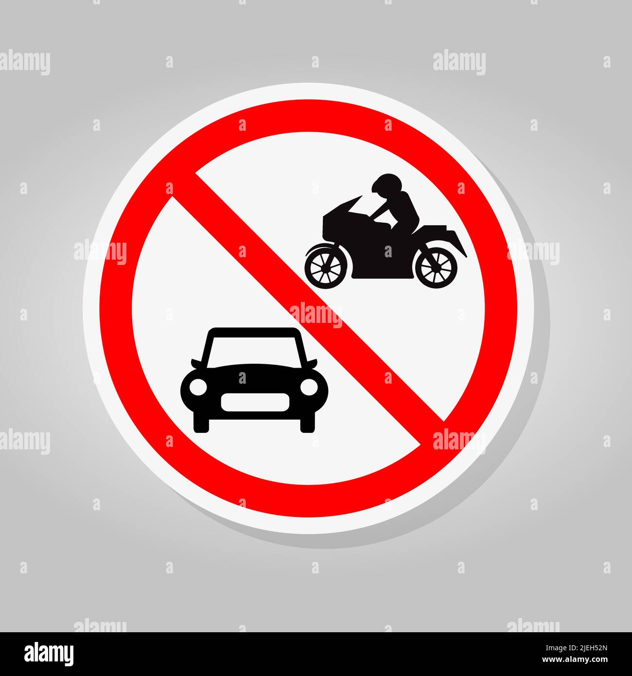 Prohibit Car and Motorcycle Symbol Sign Isolate On White Background,Vector Illustration Stock Vector