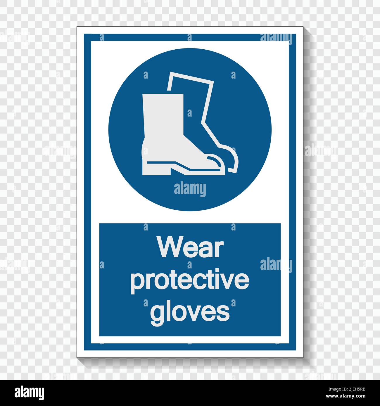 Symbol Wear protective footwear sign label on transparent background ...