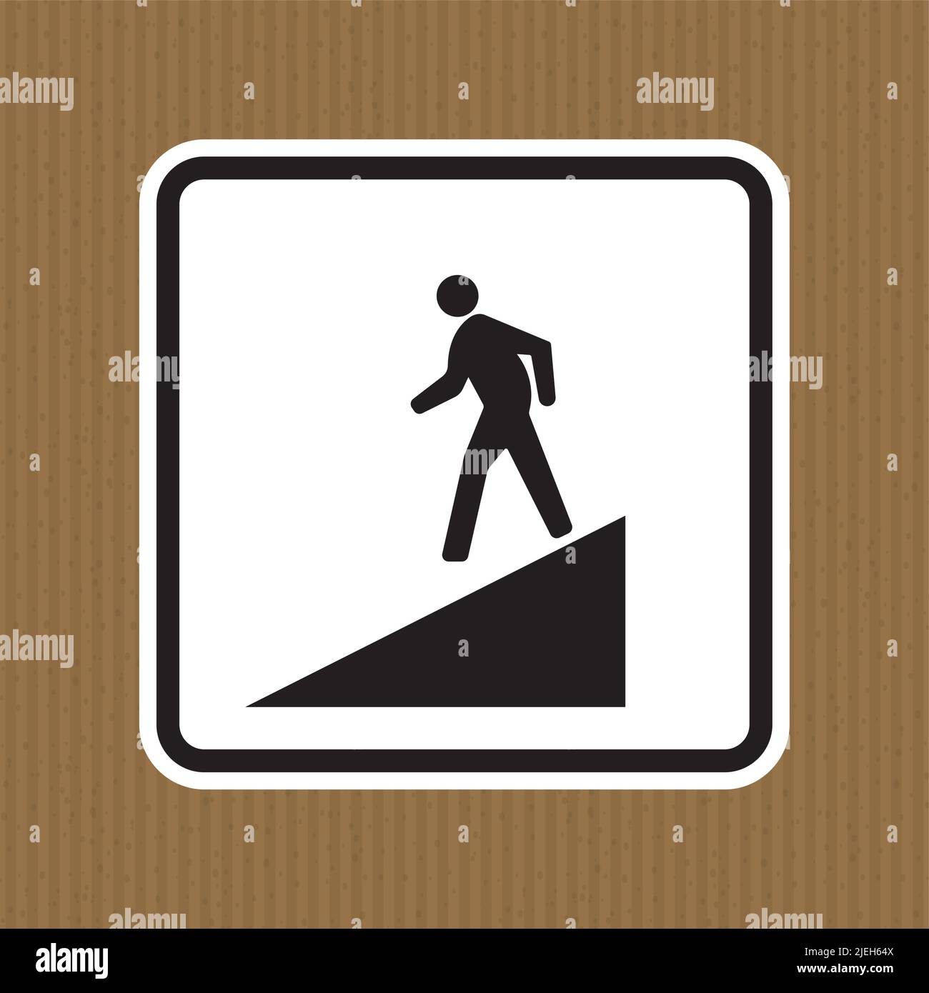 Beware Slope Symbol Sign Isolate On White Background,Vector Illustration EPS.10 Stock Vector