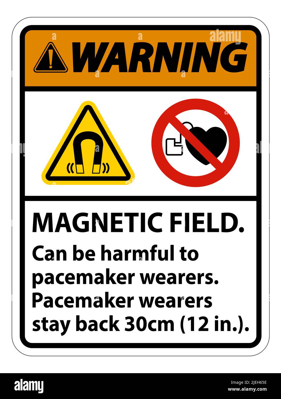 Magnetic field warning sign hi-res stock photography and images - Alamy