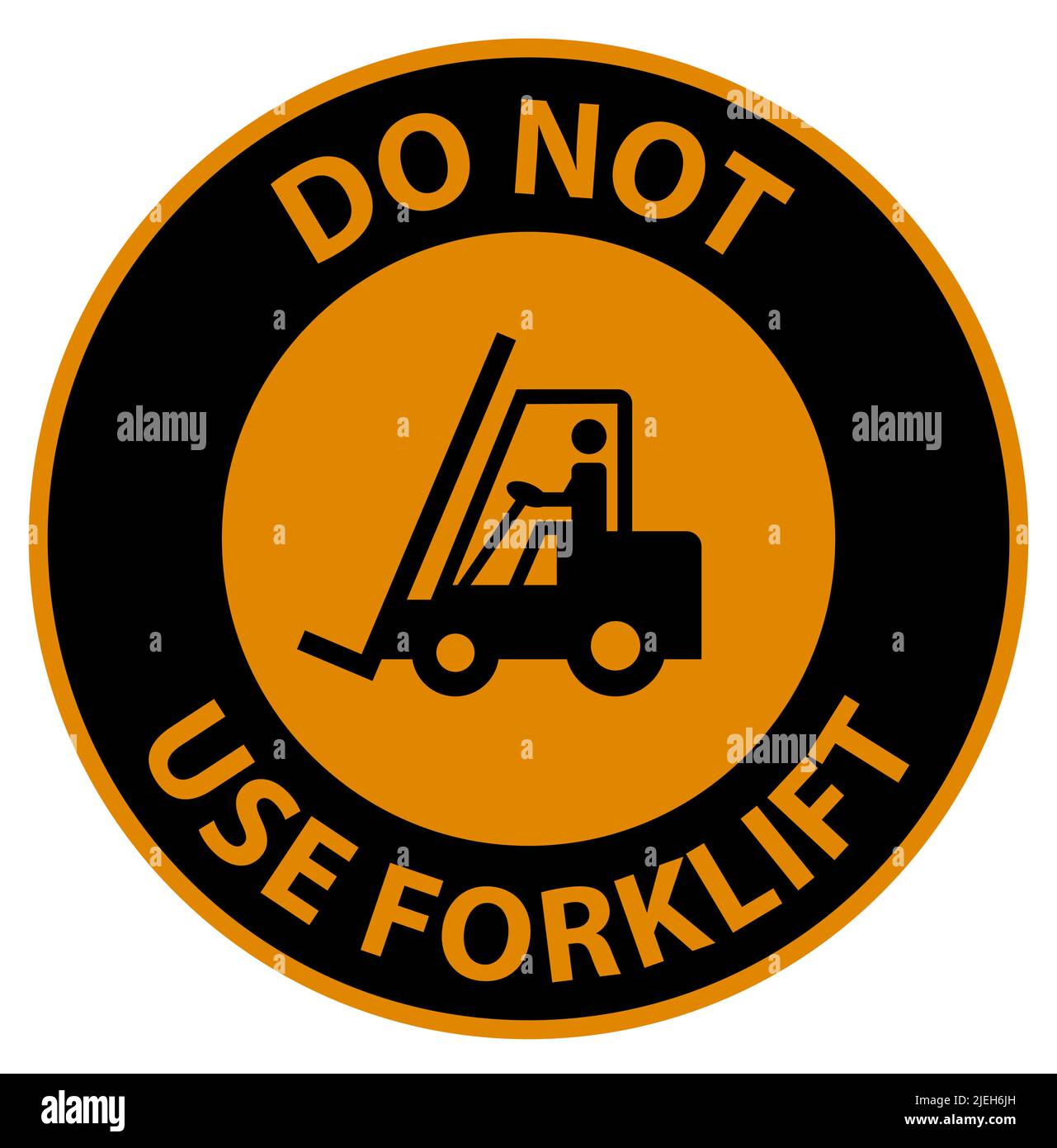 Warning Do Not Use Forklift Sign On White Background Stock Vector