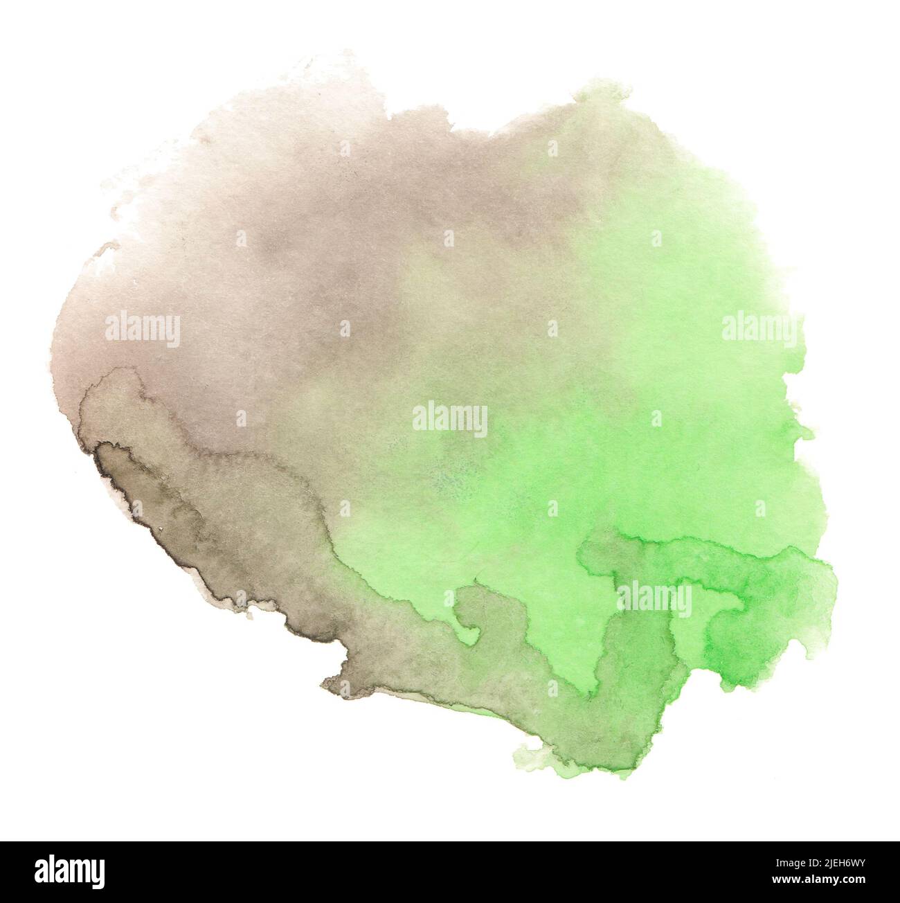 Abstract green watercolor splash texture isolated on white background ...