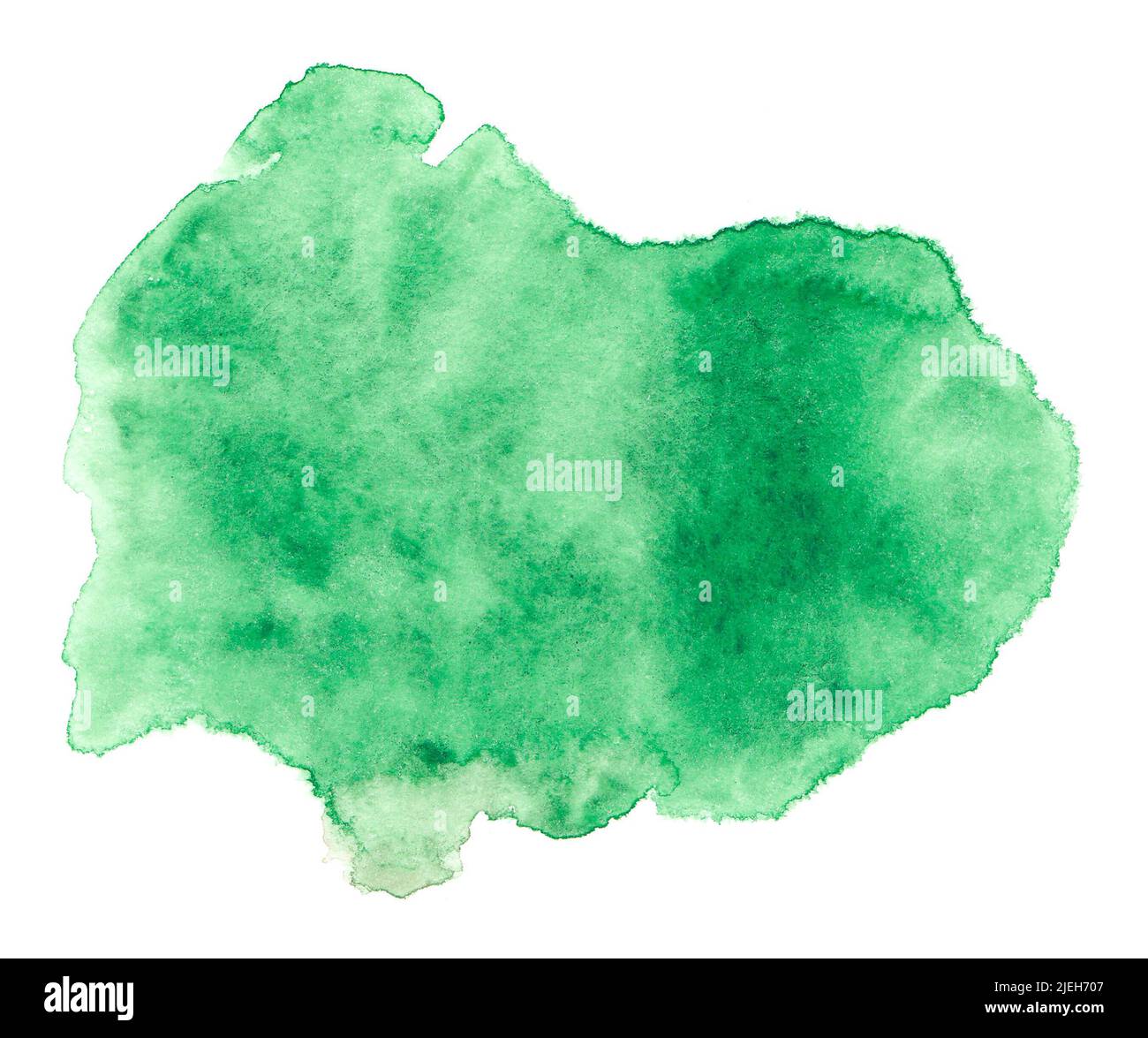 Abstract green watercolor splash texture isolated on white background ...