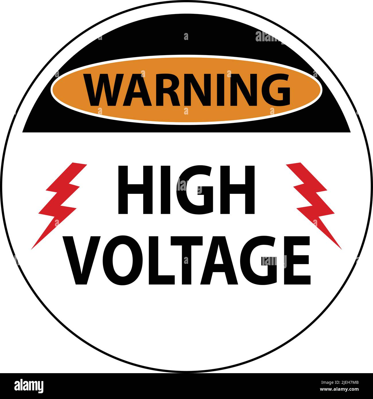 Warning High Voltage Floor Sign On White Background Stock Vector