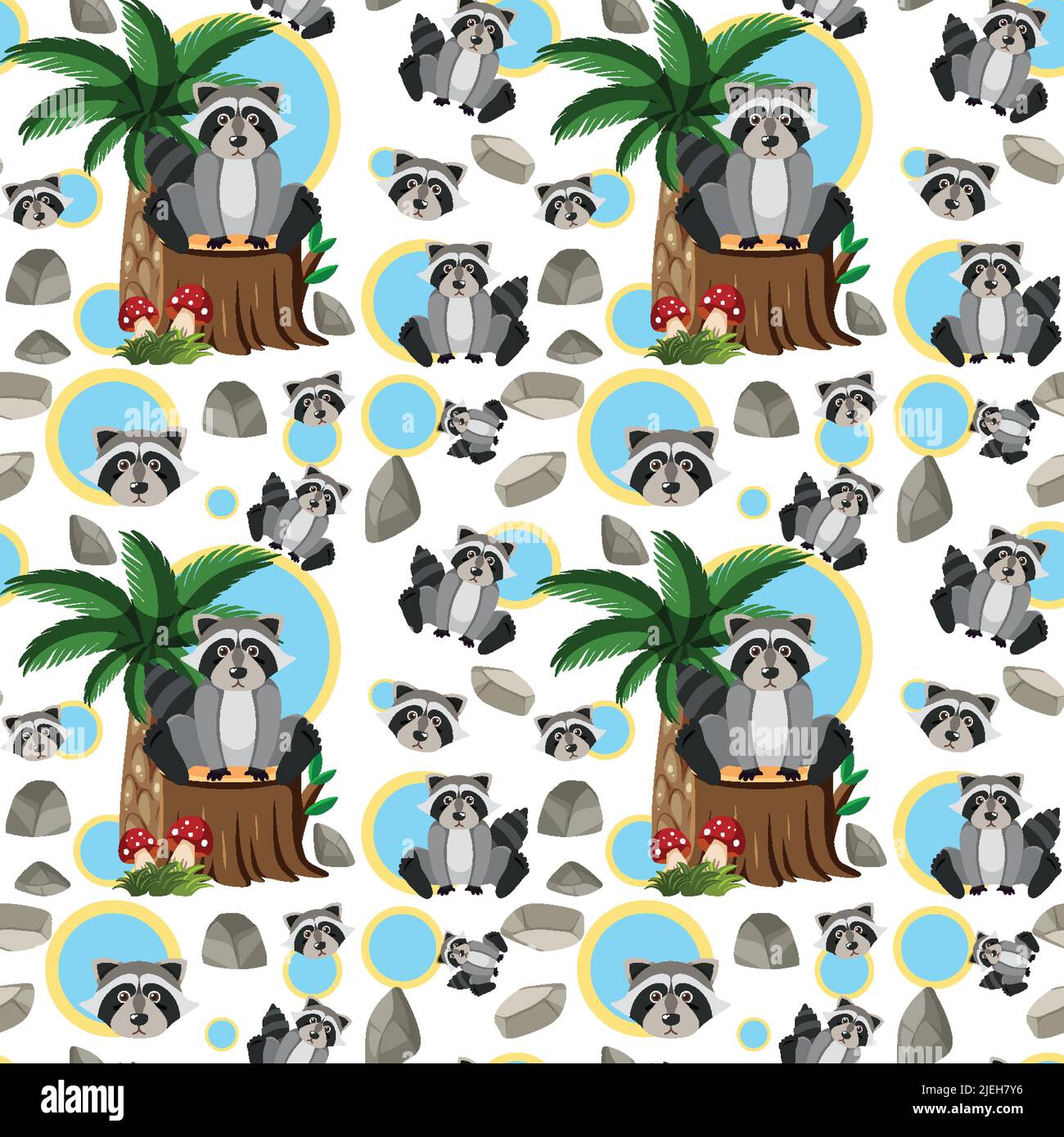 Cute animals seamless pattern illustration Stock Vector Image & Art - Alamy