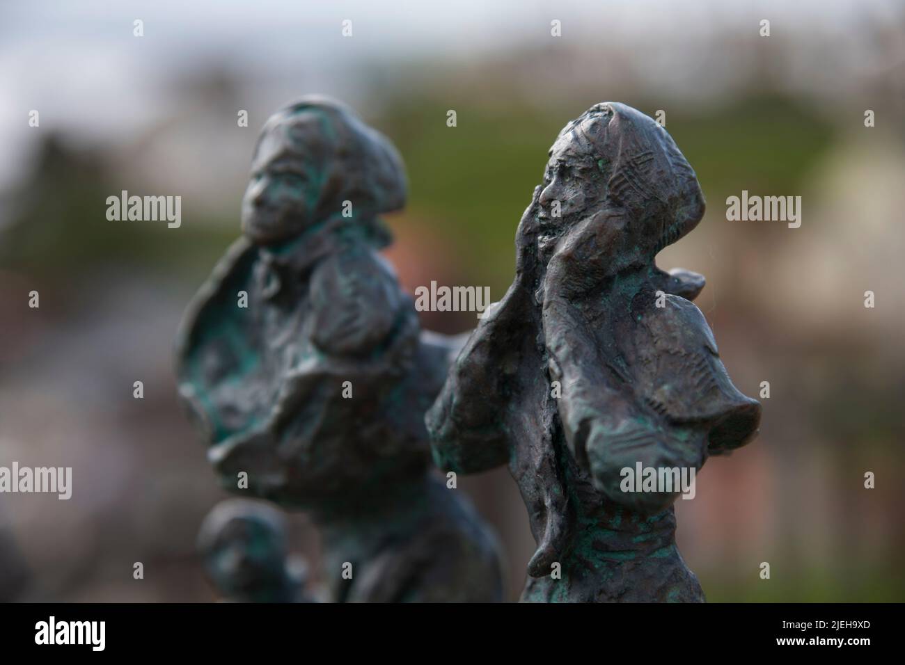 Widows & Bairns memorial to the fishermen lost and widows & bairns left behind in St Abbs in a storm 14th Oct 1881, St Abbs, Berwickshire, Scotland Stock Photo