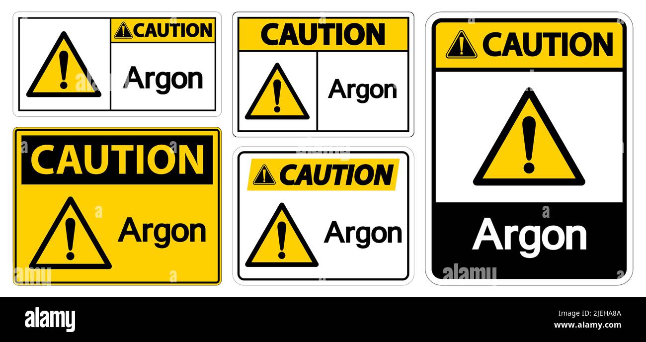 Caution Argon Symbol Sign Isolate On White Background,Vector Illustration EPS.10 Stock Vector