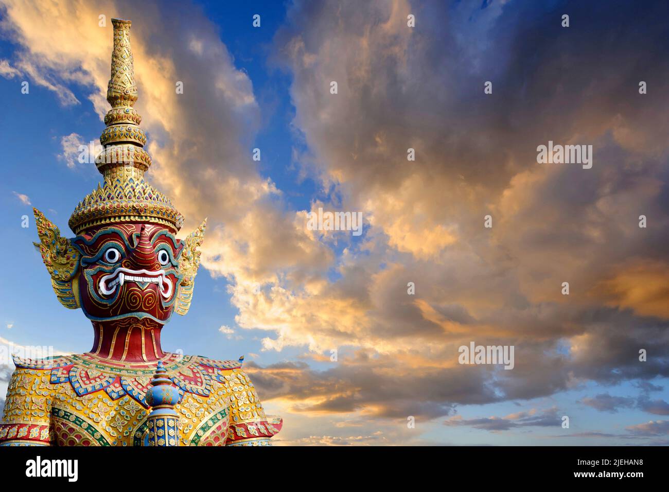 Yak, Yaksa, Teppanom, Tempelwächter in Thailand, Stock Photo