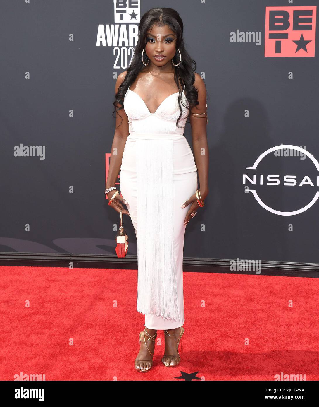 Los Angeles, USA. 26th June, 2022. Loren Lott arrives at the BET Awards ...