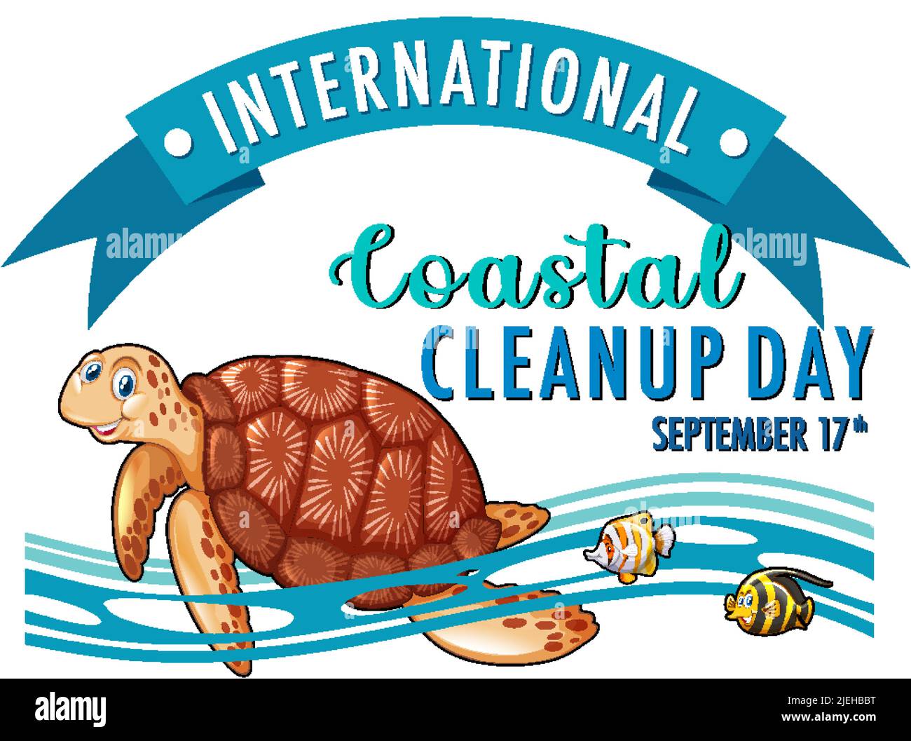 International Coastal Cleanup Day Banner illustration Stock Vector