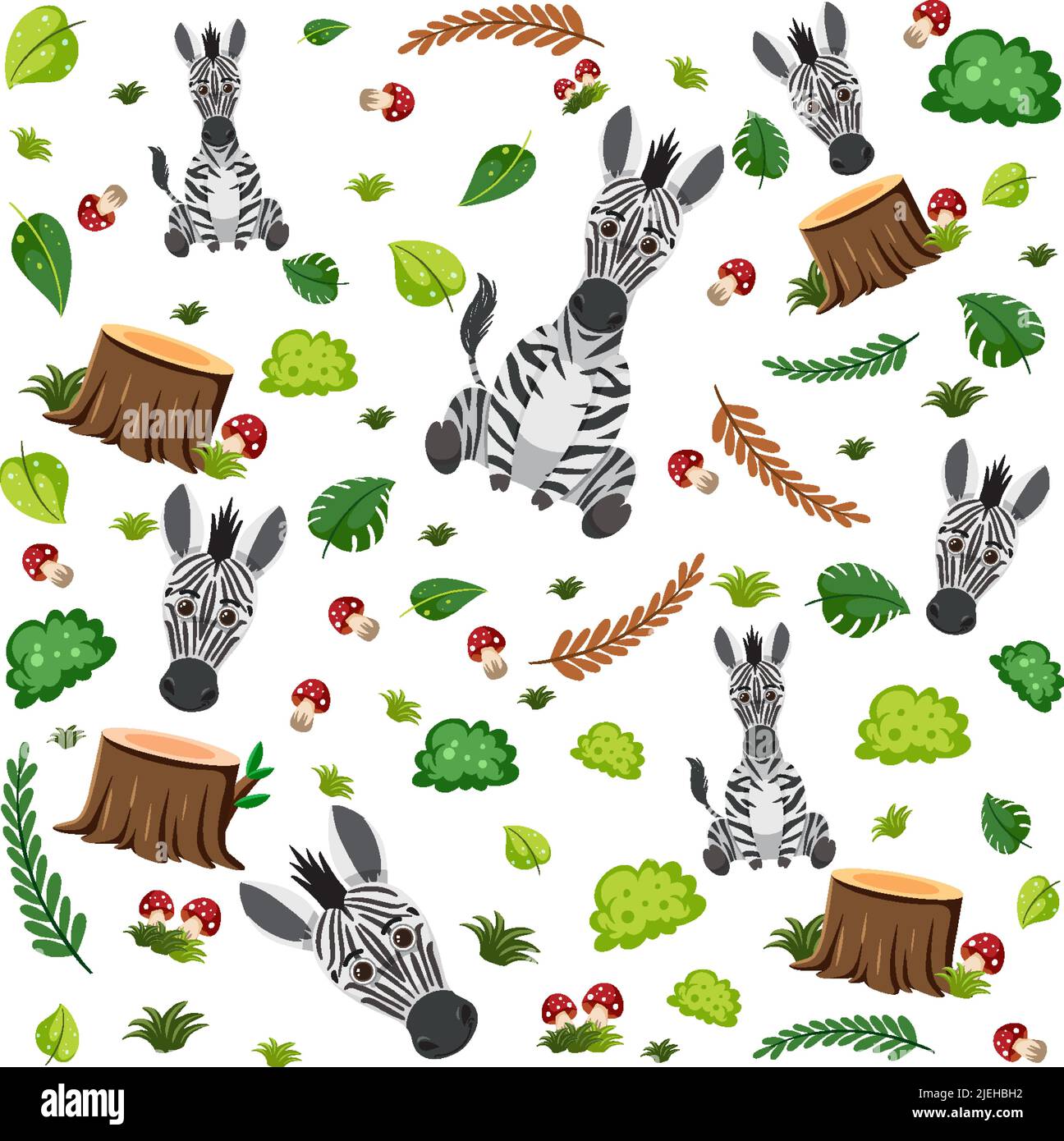 Cute zebra seamless pattern illustration Stock Vector Image & Art - Alamy