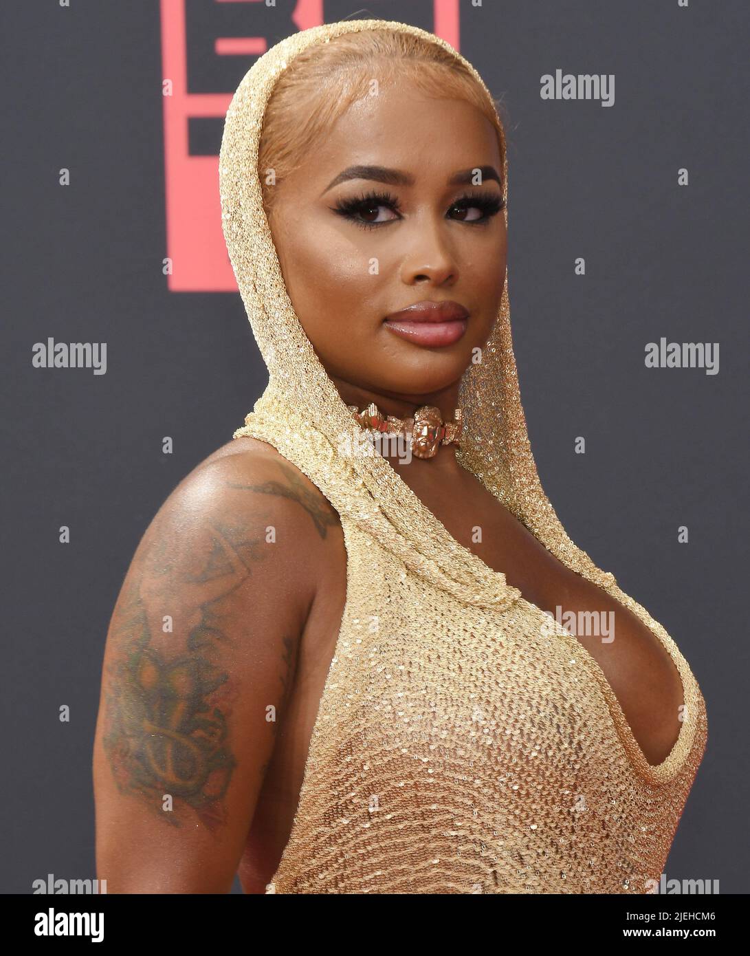 Los Angeles, USA. 26th June, 2022. DreamDoll arrives at the BET Awards 2022 held at the Microsoft Theater in Los Angeles, CA on Sunday, ?June 26, 2022. (Photo By Sthanlee B. Mirador/Sipa USA) Credit: Sipa US/Alamy Live News Stock Photo