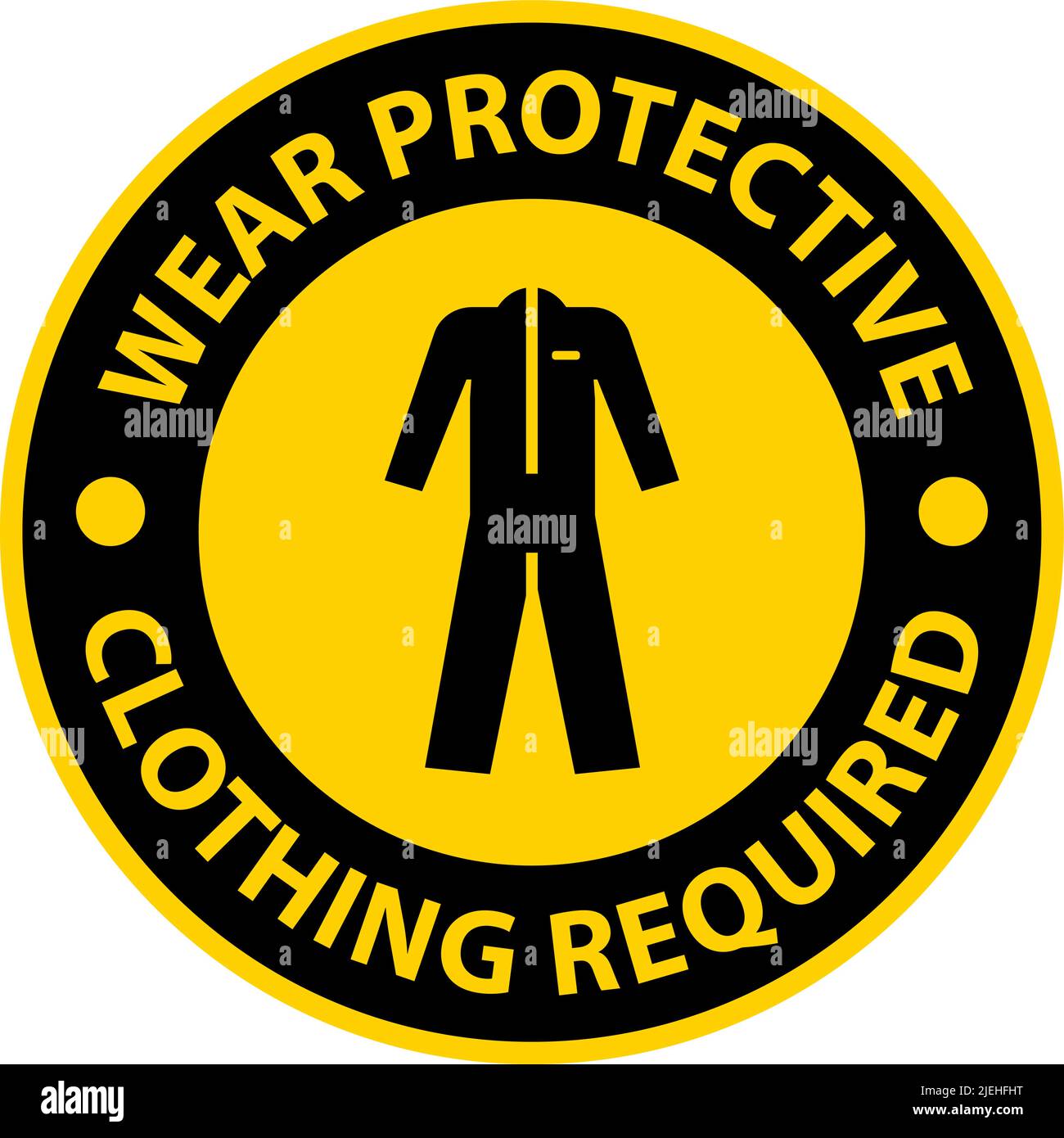 Industrial Worker With Safety Suit Mandatory Use Warning Sign Wear