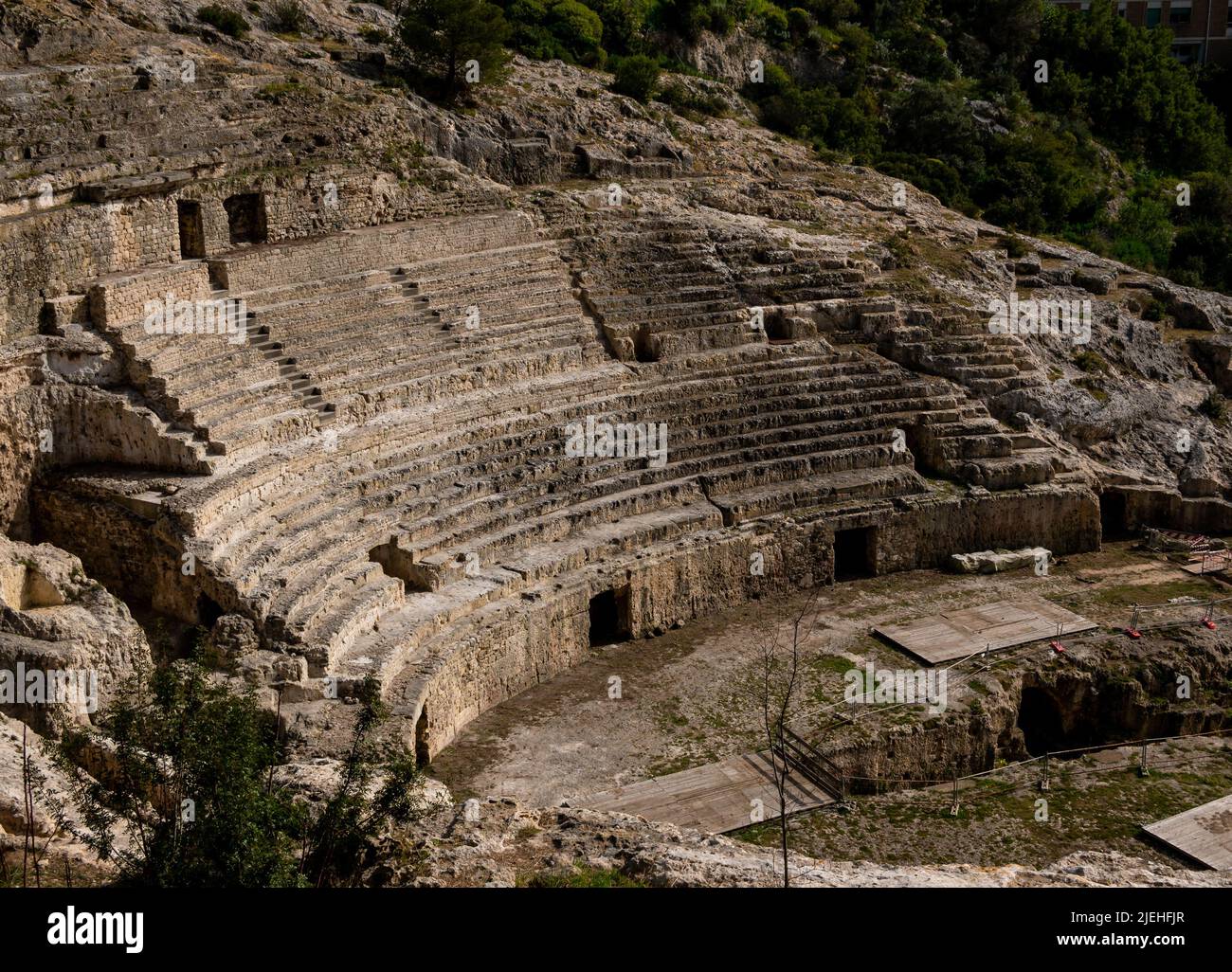 ancient roman amphitheater, historical ruins ancient arena Stock Photo