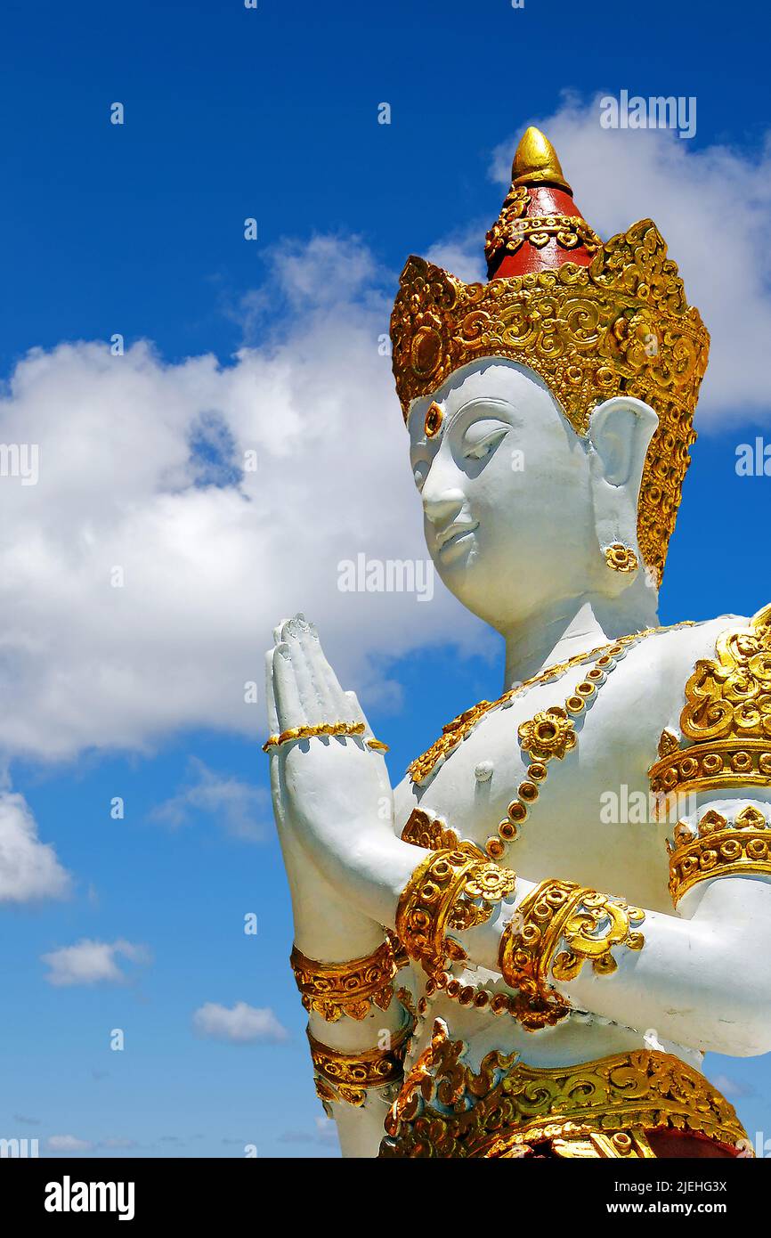 Cumulus Wolken vor blauen Himmel, Buddha, Asien, Thailand, Buddhismus, Religion, God of Sky, Gott des Himmels, Stock Photo