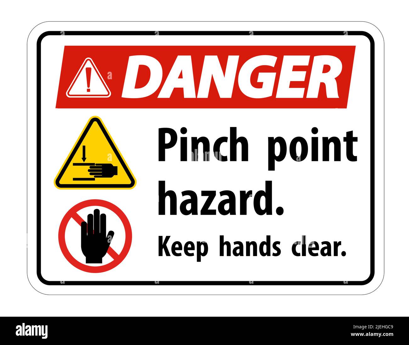 Danger Pinch Point Hazard,Keep Hands Clear Symbol Sign Isolate on White ...