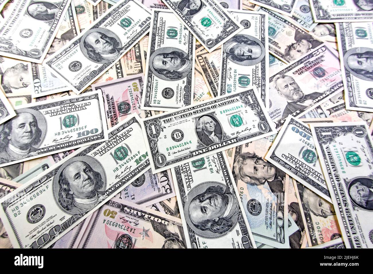 US-Dollars, Banknoten, 100, 100er, Hunderter, 100-US-Dollar, Stock Photo