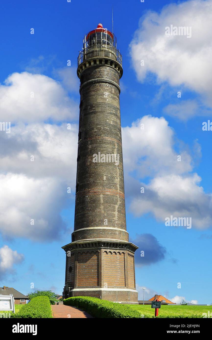 Der alte Leuchtturm von Borkum, Ostfruiesland, ostfriesische Inseln, Stock Photo