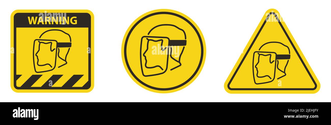 Symbol Face Shield Must Be Worn Sign Isolate On White Backgroundvector Illustration Eps10 