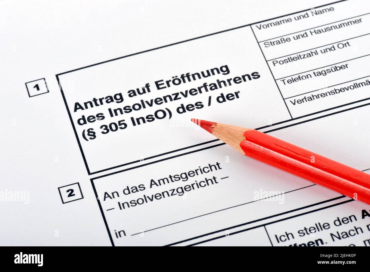 Private Insolvenz, Pleite, Konkurs, Antrag Auf Eröffnung Des 