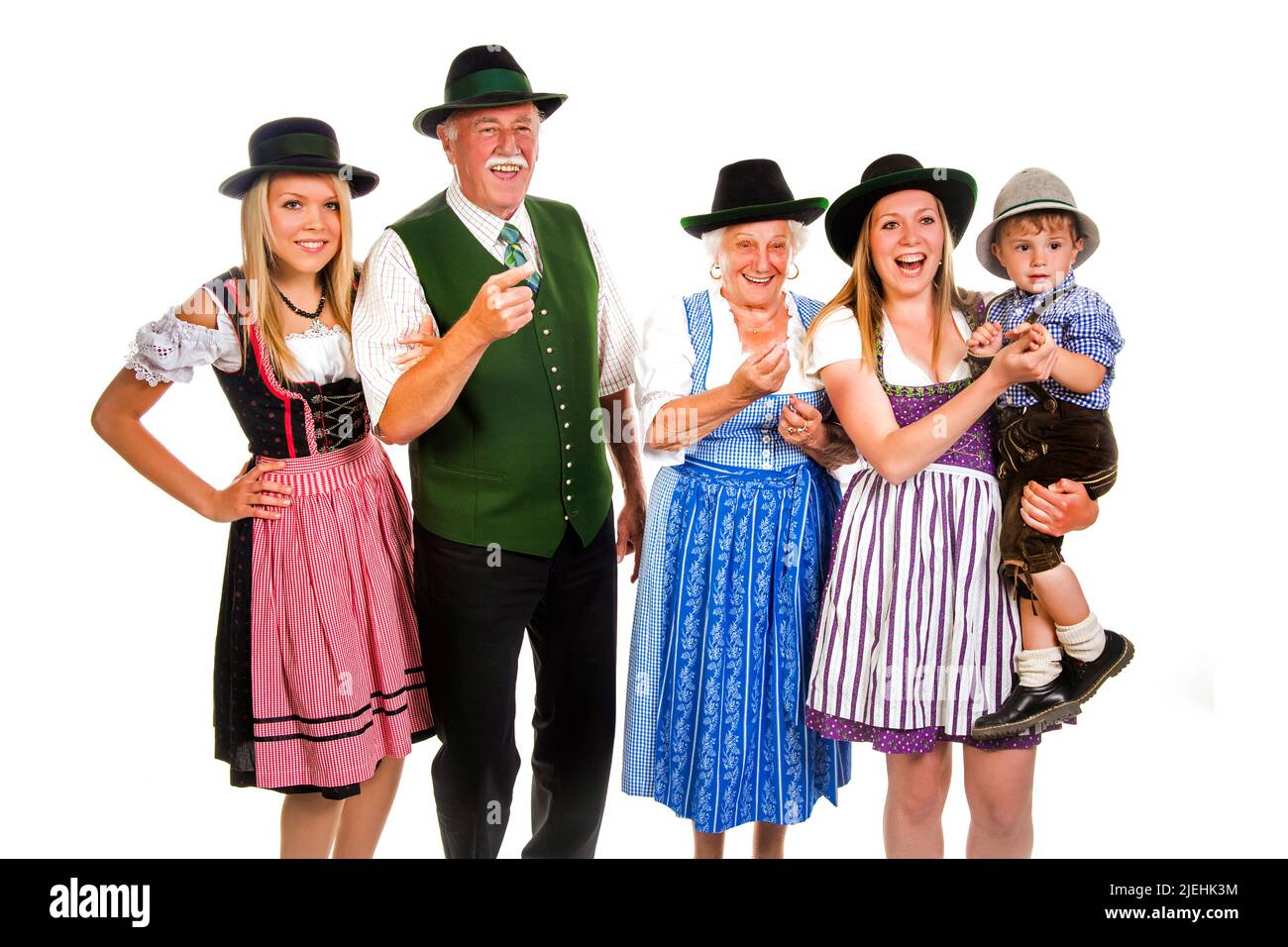 Jung und alt in Tracht - young and old in traditional costume Stock Photo