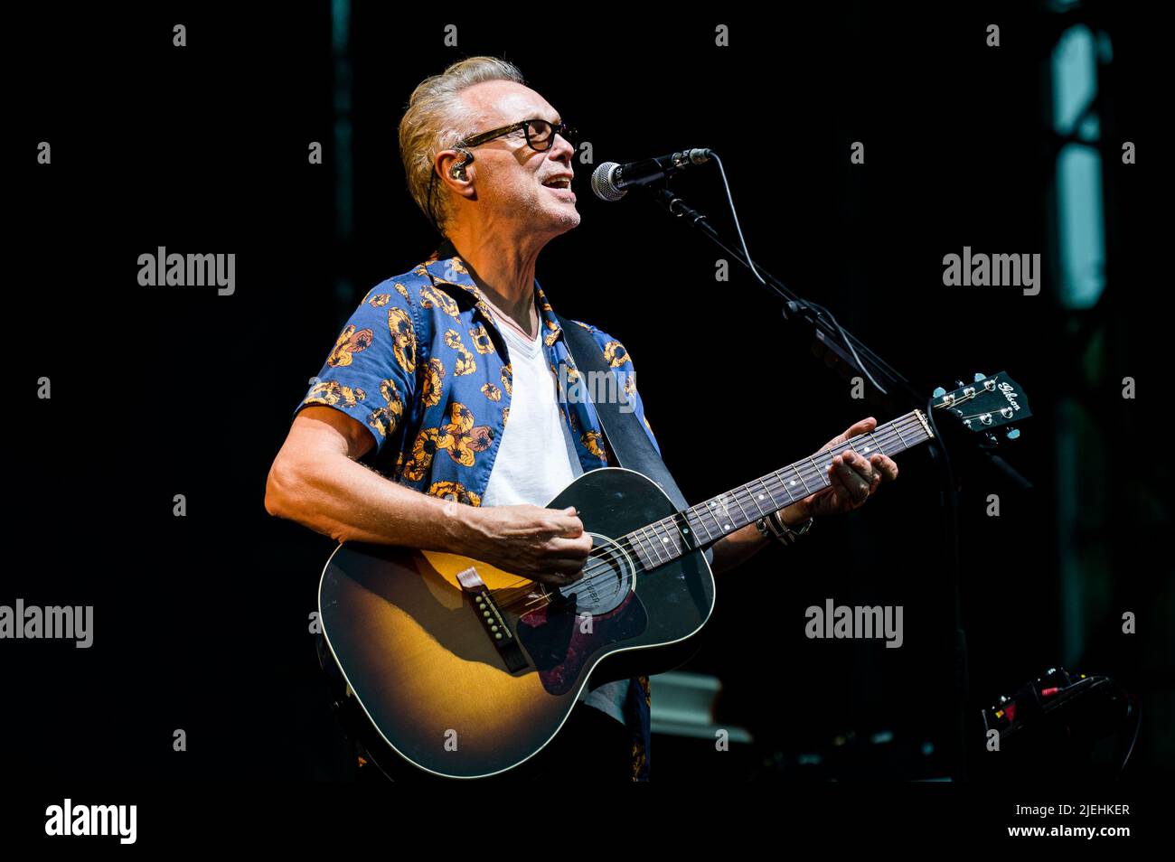 ITALY, STUPINIGI, JUNE 27TH 2022: Gary Kemp, guitarist of the English rock band “Nick Mason's Saucerful of Secrets” performing live on stage the early music of Pink Floyd Stock Photo