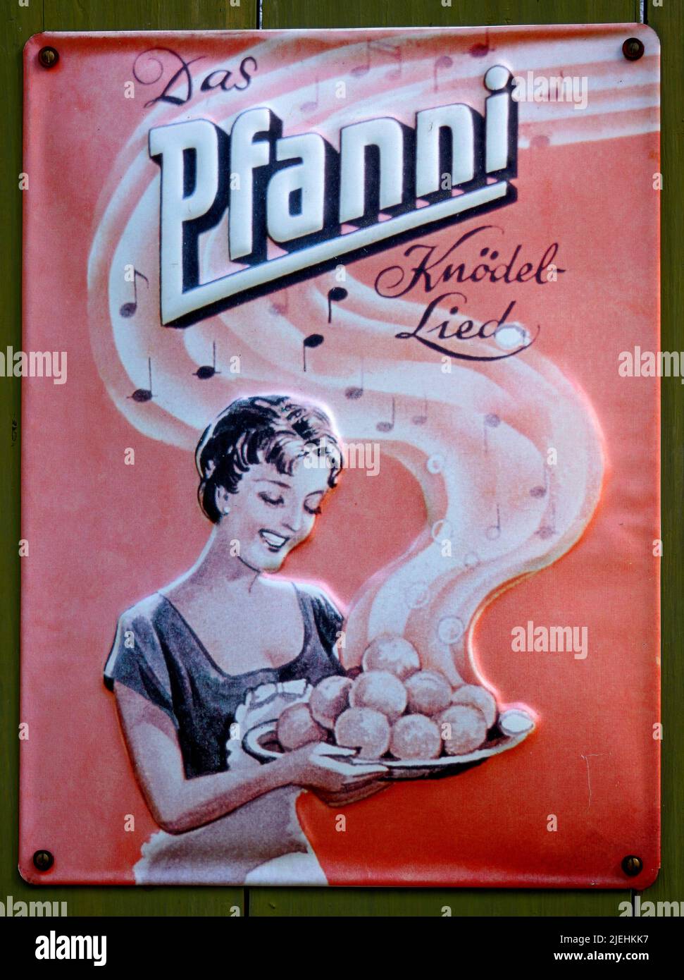 Altes Reklameschild, Blechschild, Emailleschild, Pfanni, Knödel Stock ...
