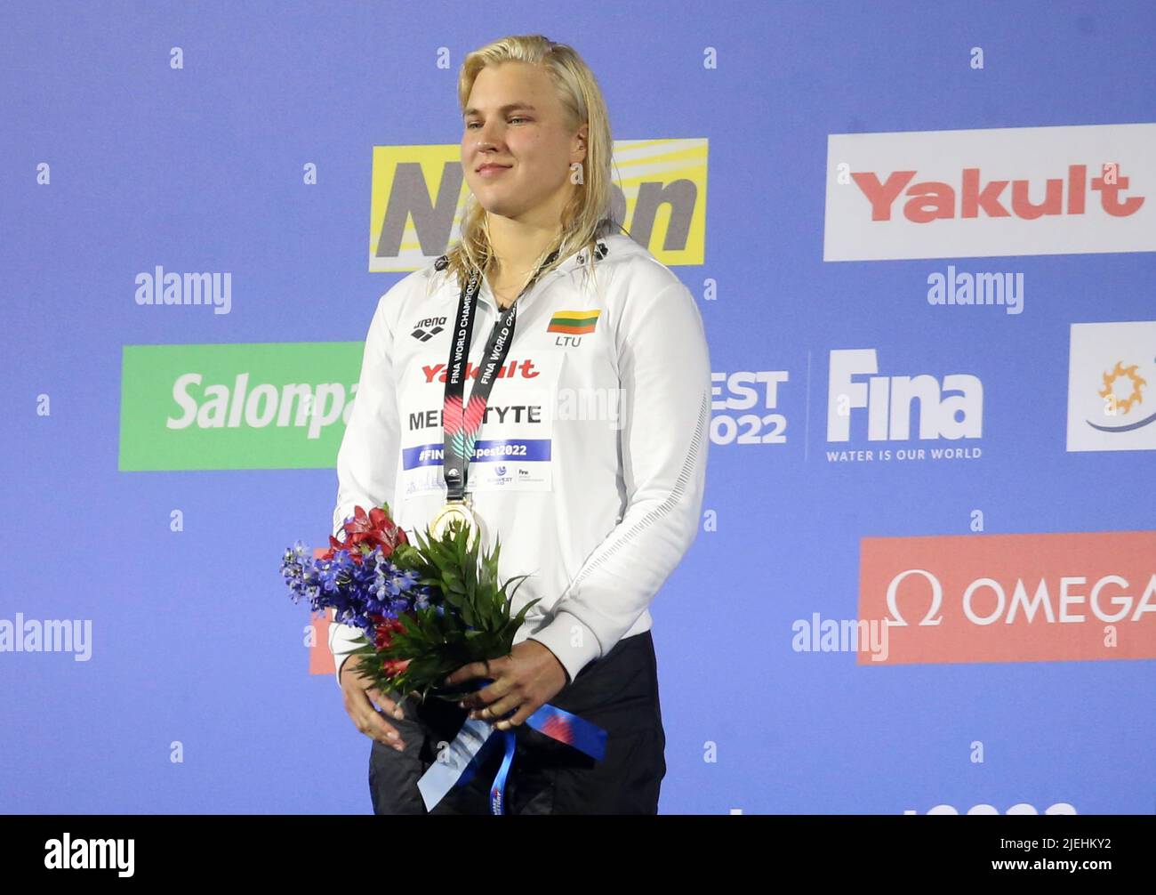 Ruta Meilutyte of Lithuania Gold medal, 50 M Breaststroke Women during