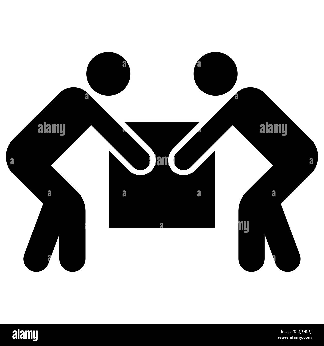 Two person lift Symbol Sign Isolate on white Background Stock Vector