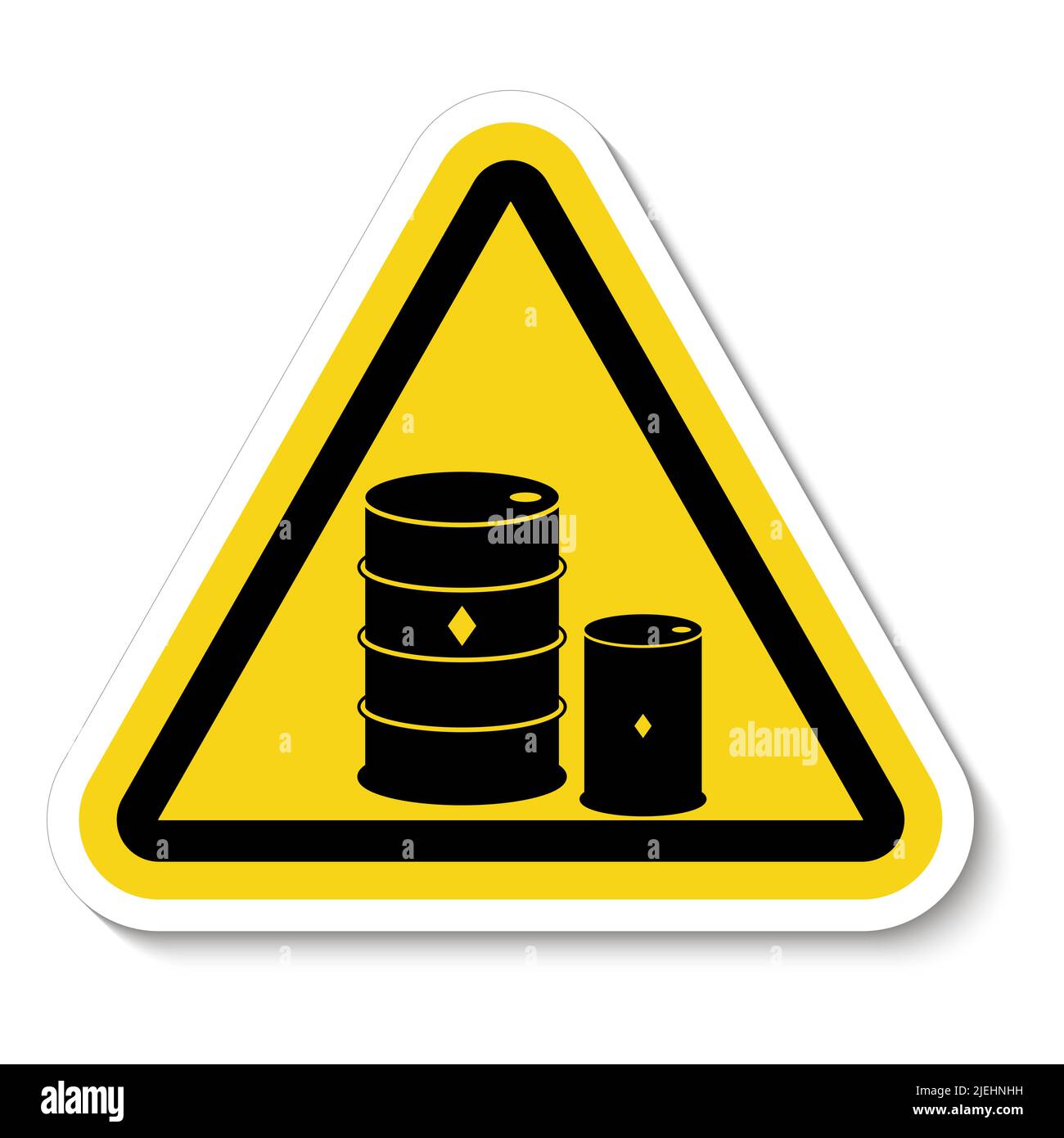 Chemical Drums Black Icon White Background Stock Vector