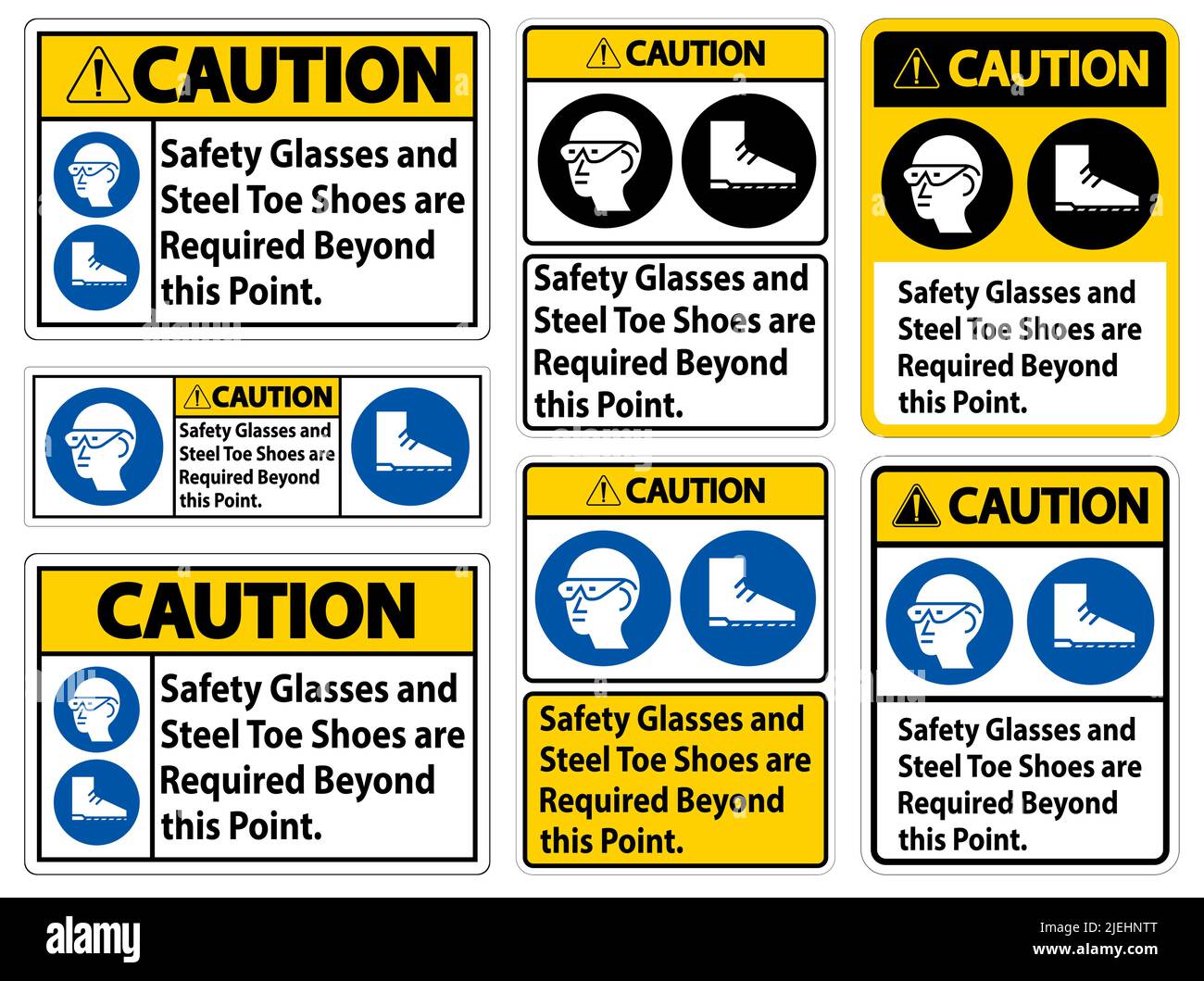 Caution Safety Glasses And Steel Toe Shoes Are Required Beyond This