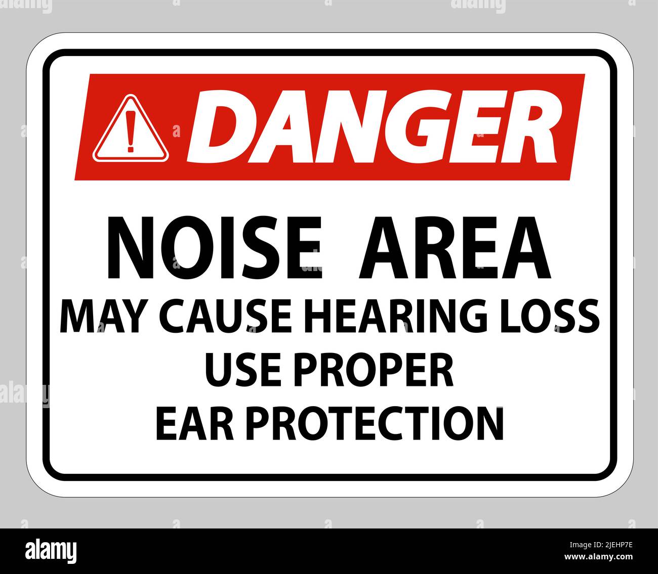 Danger Sign Noise Area May Cause Hearing Loss Use Proper Ear Protection Stock Vector