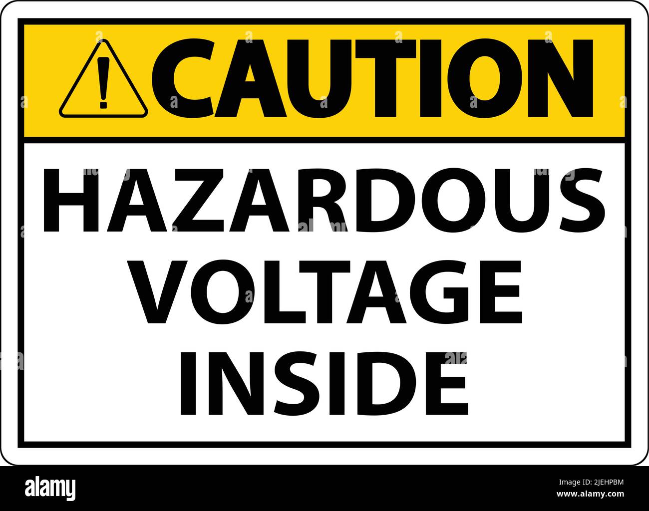 Caution Hazardous Voltage Inside Sign On White Background Stock Vector ...