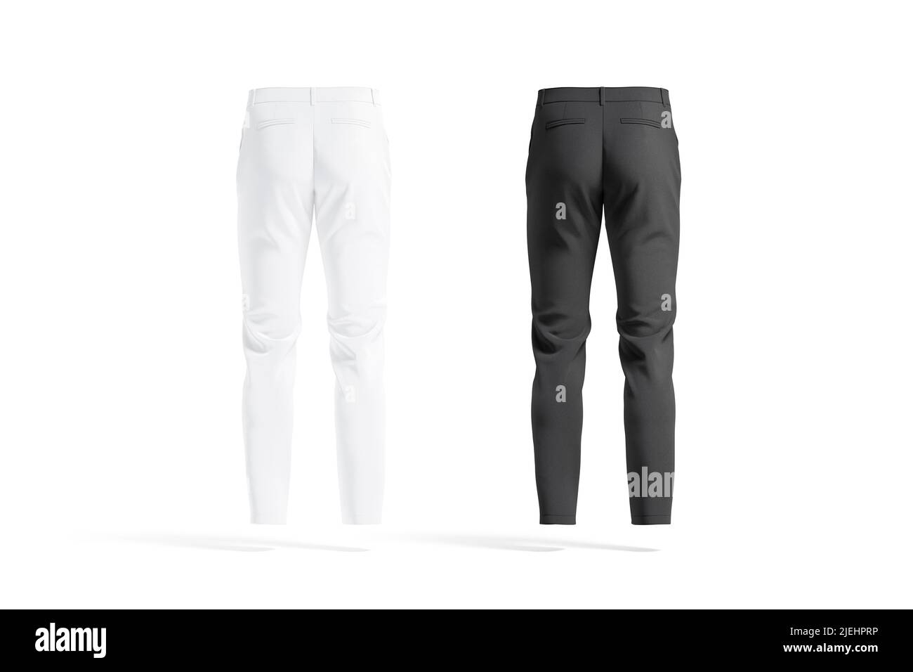Blank black and white man pants mockup, back view Stock Photo - Alamy