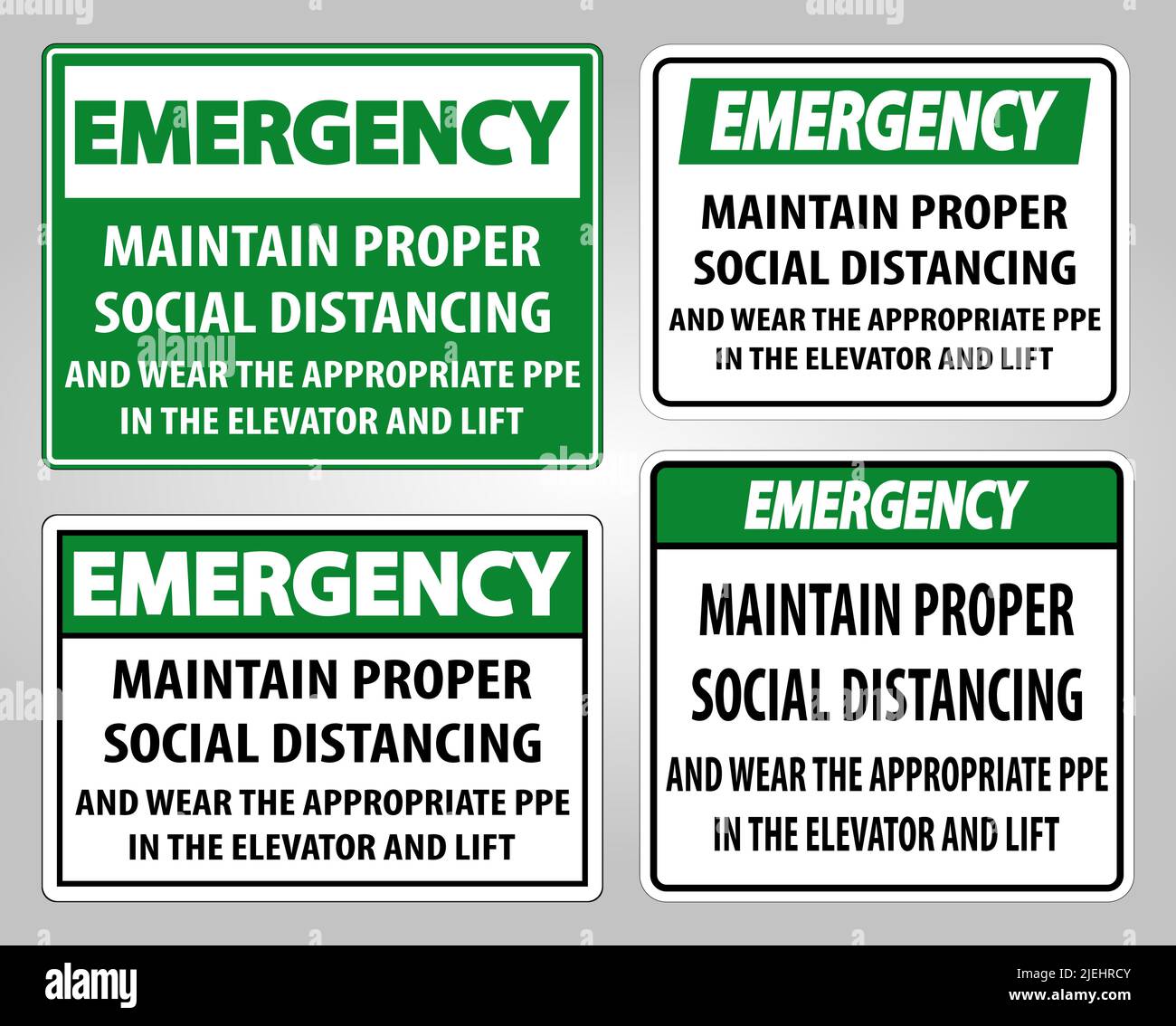 Proper Emergency Sign Emergency Maintain Proper Social Distancing Sign Isolate On White ...