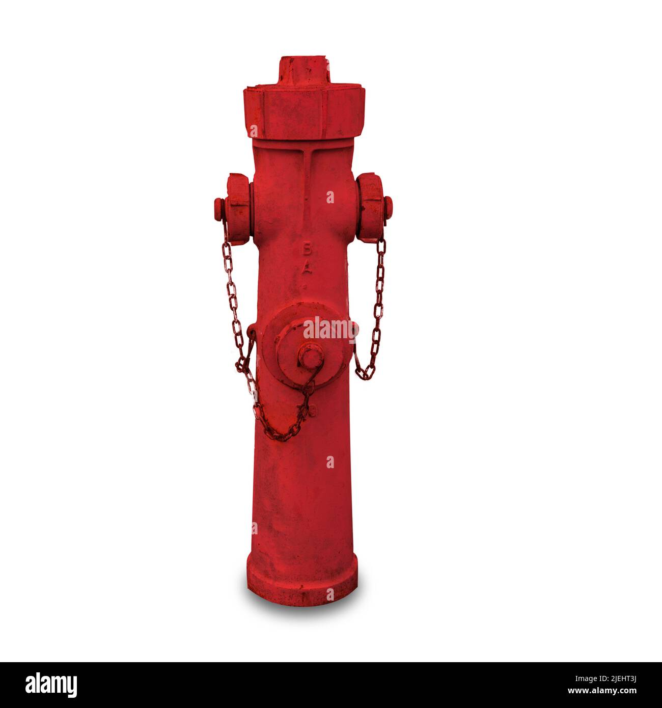 Red fire hydrant isolated on white background, copy space Stock Photo