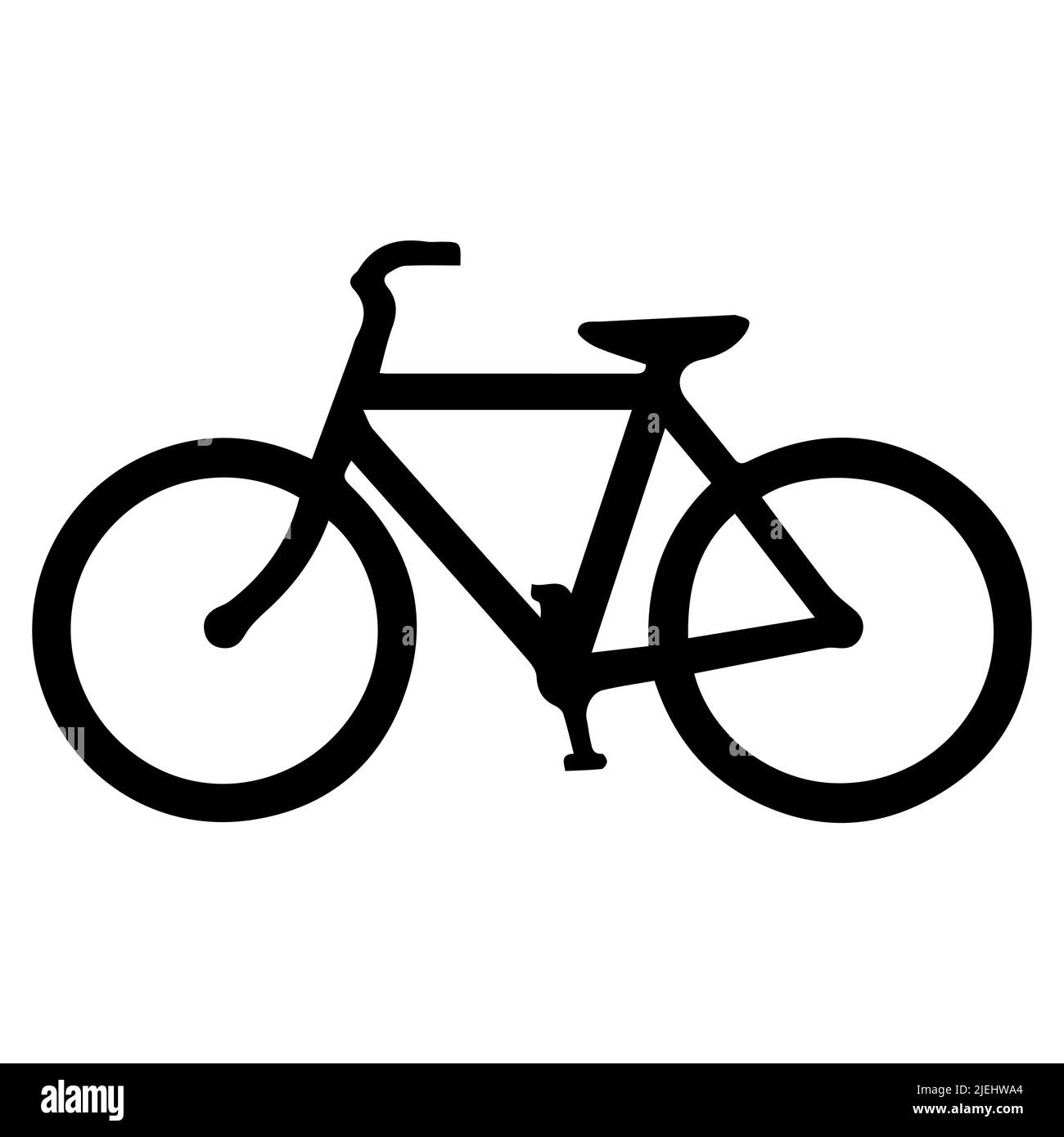 Bicycle Traffic Warning Sign isolated on white background.Vector illustration Stock Vector