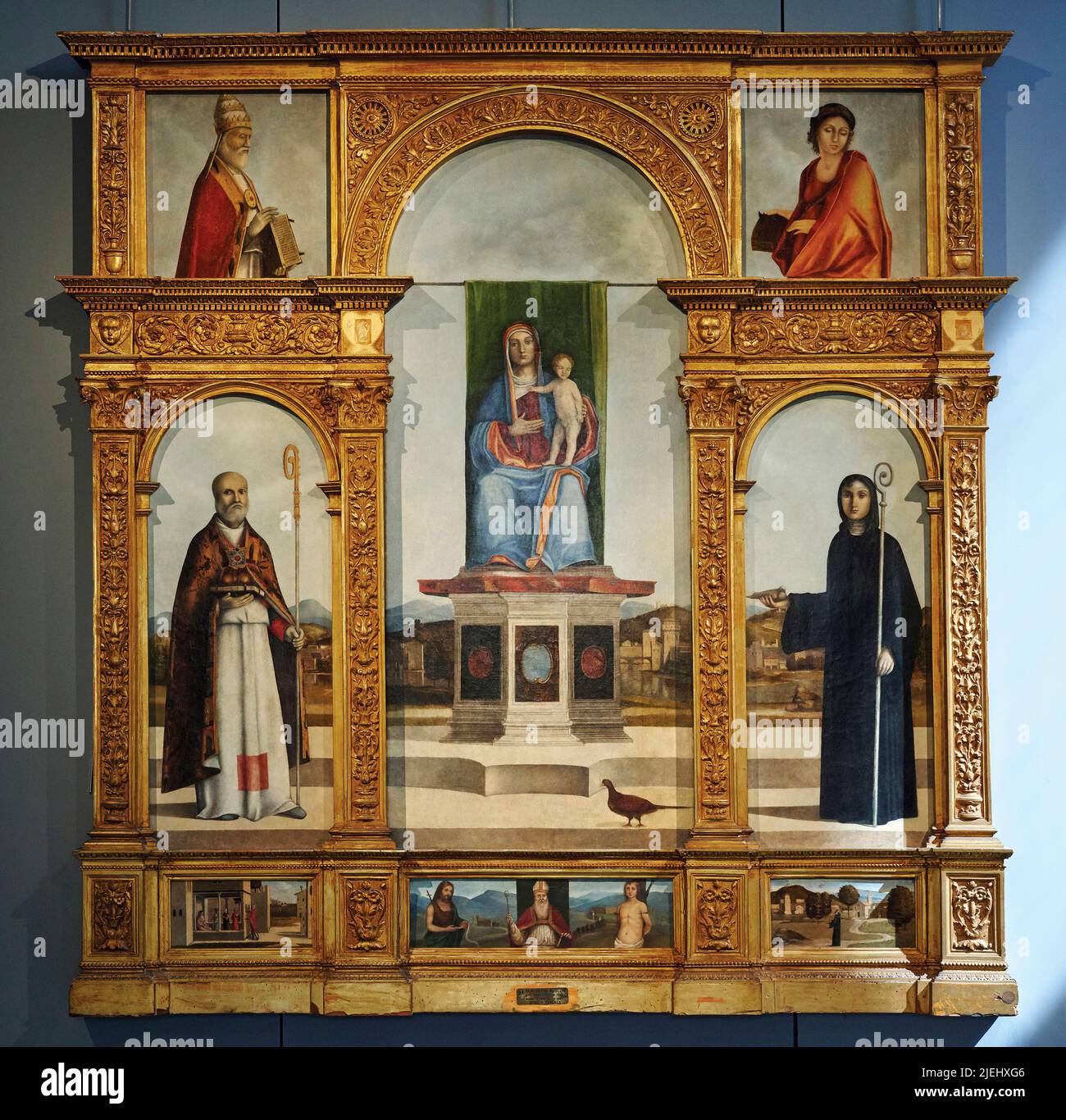 Madonna col Bambino in trono e santi - tempera  su tavola - Benedetto Rusconi - 1525 - Cremona, Museo Civico Ala Ponzone Stock Photo