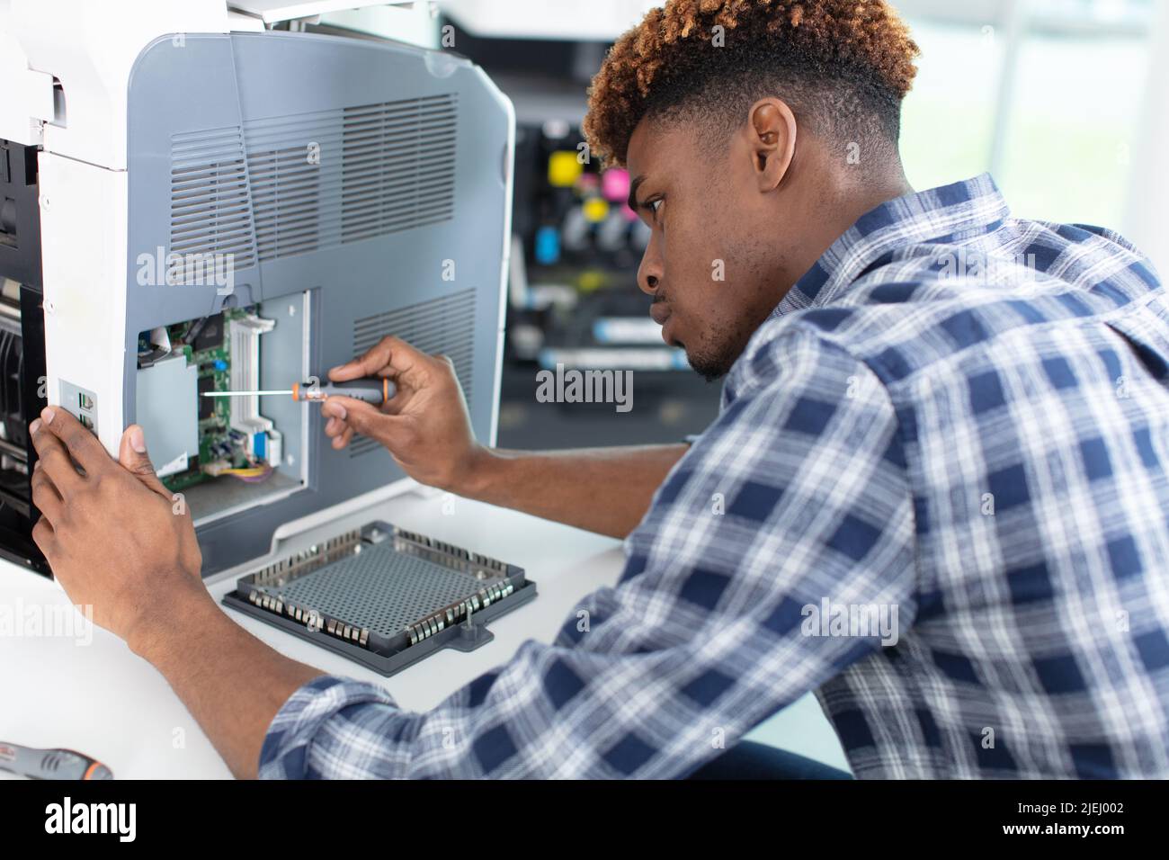 Technician man repairing photocopy hi-res stock photography and images ...