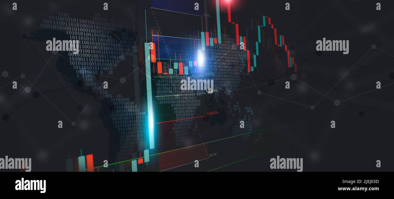 finance candles chart market. stock and finance trading graph background Stock Photo