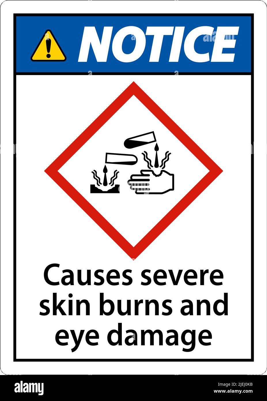 Notice Causes Severe Skin Burns Eye Damage GHS Sign Stock Vector Image
