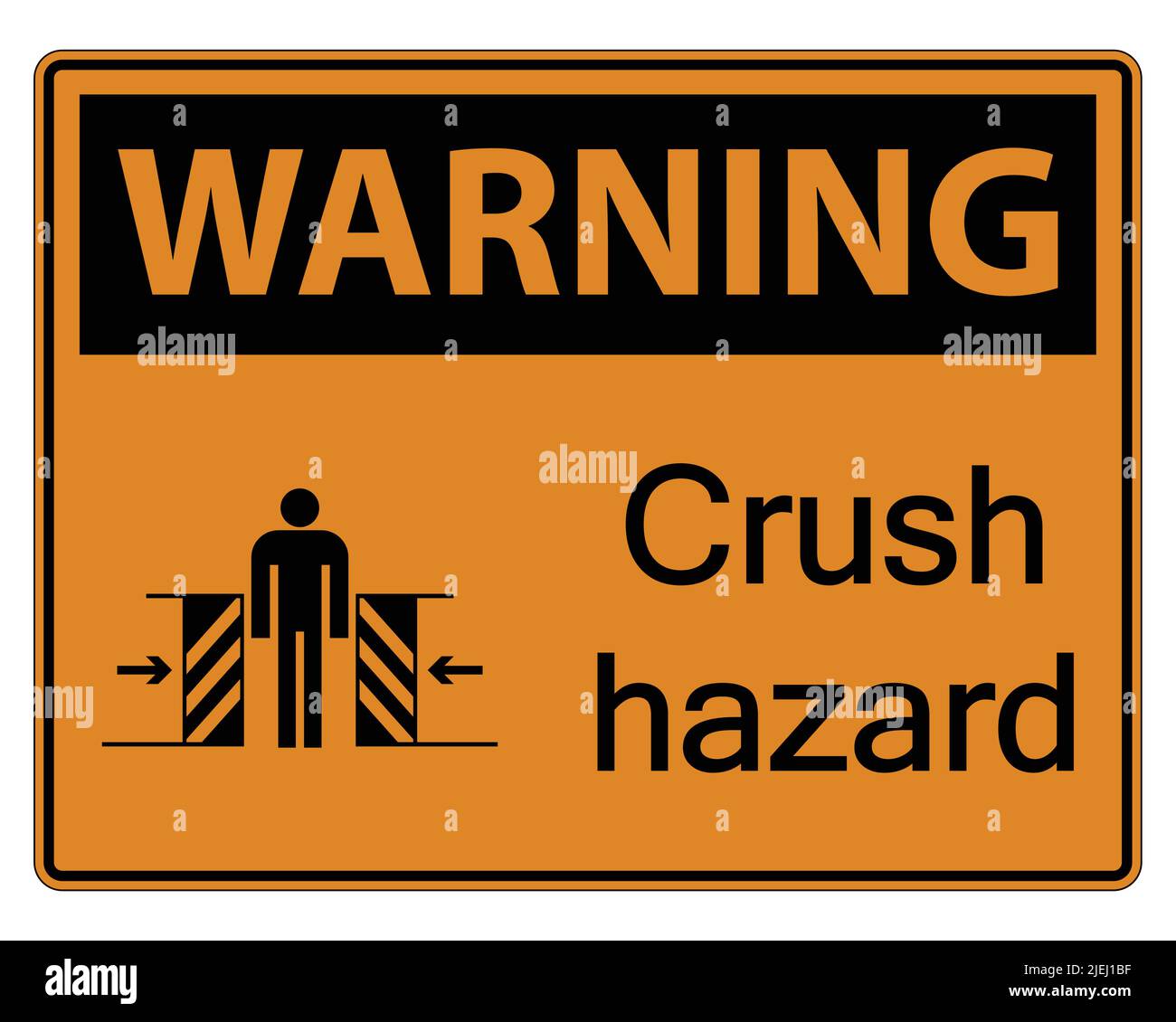 symbol warning crush hazard sign on white background,vector ...