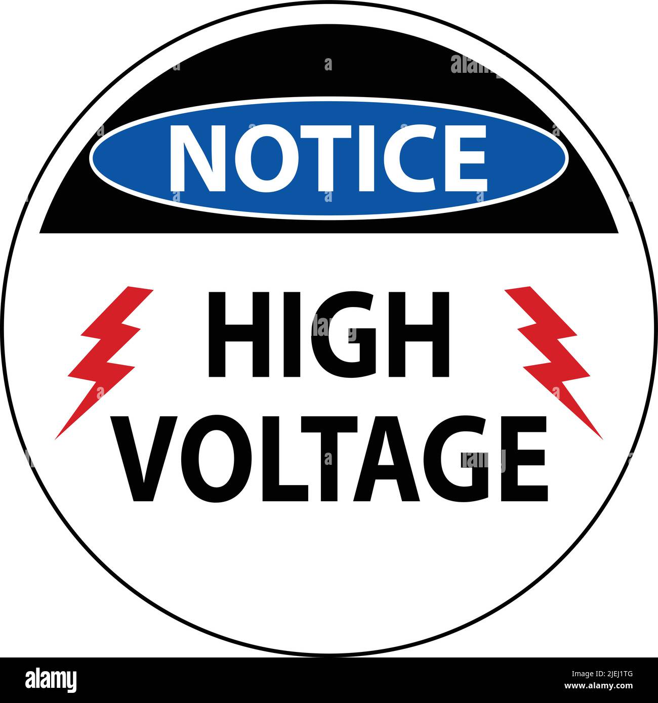 Notice High Voltage Floor Sign On White Background Stock Vector