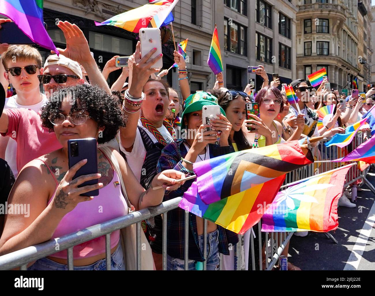 The 2022 New York Pride Parade honoring the LBGTQIA community, held