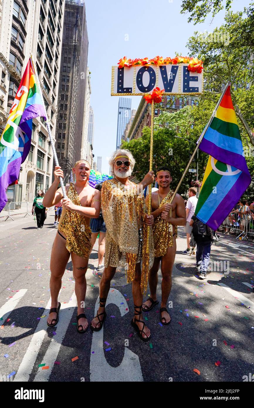 The 2022 New York Pride Parade honoring the LBGTQIA community, held
