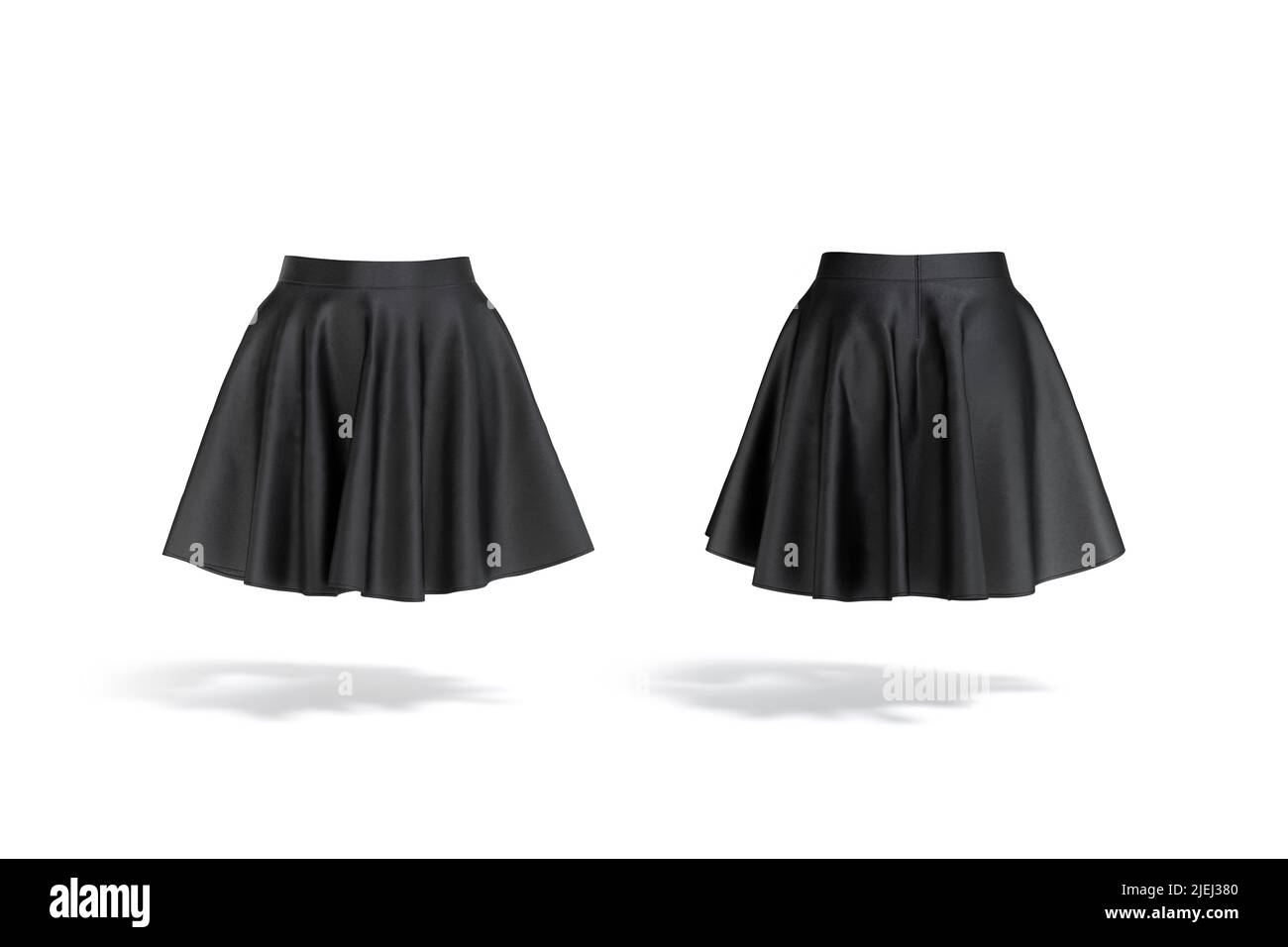 Blank black women mini skirt mockup, front and back view Stock Photo ...