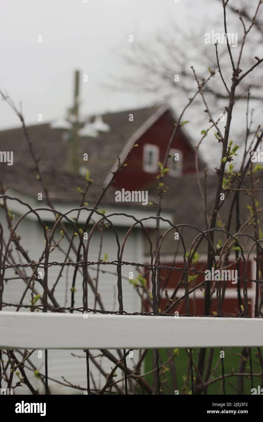 Traditional wire fence surrounding the farm Stock Photo - Alamy